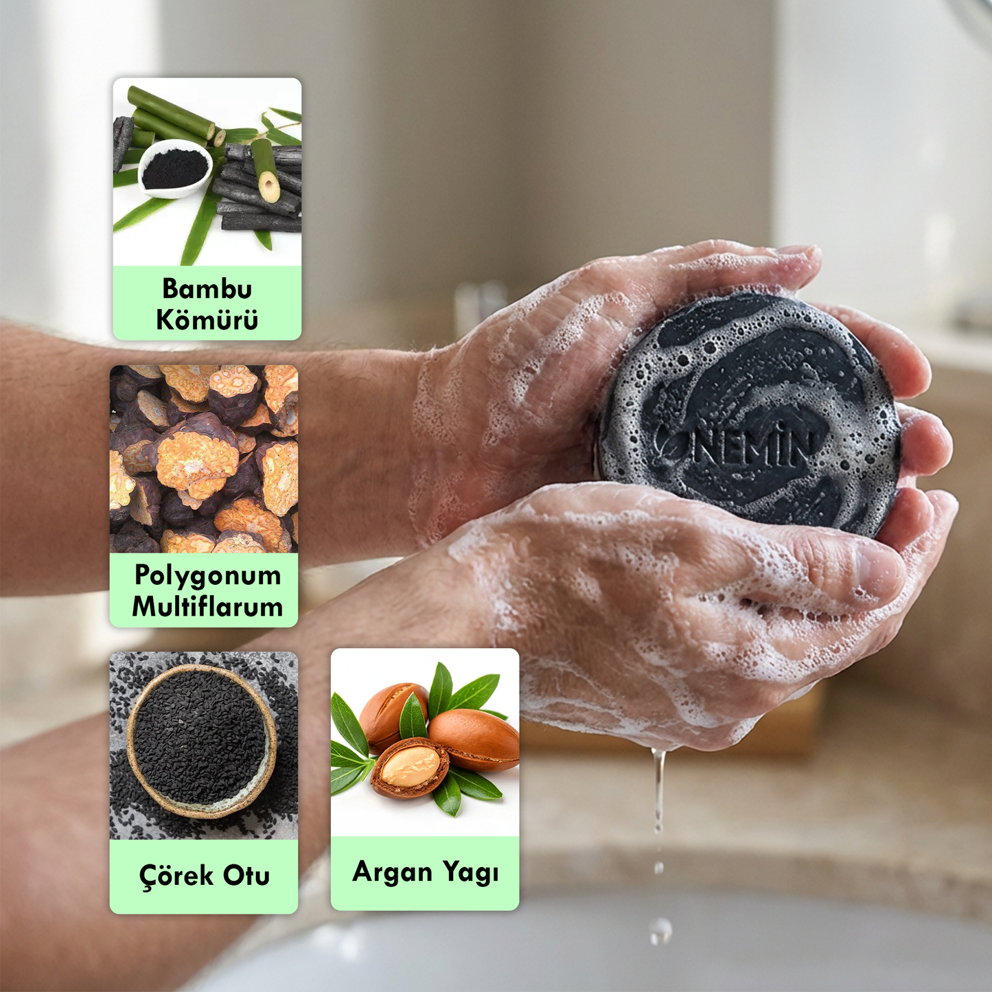 Nemina© Saç Beyazlama Karşıtı Doğal Sabun